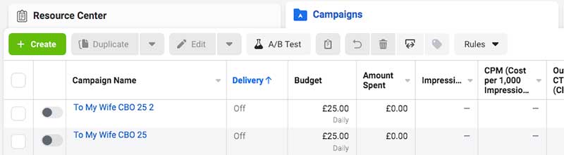 Two CBO Campaigns