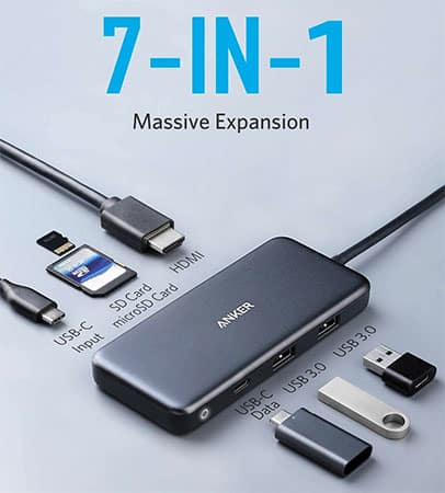 Anker 341 USB-C Hub with 4K HDMI & 100W Power Delivery